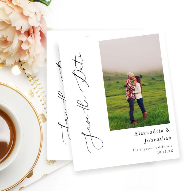 Budget Modern Elegant Photo Save the Date (Creator Uploaded)