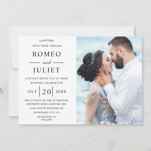 Budget Modern Elegant Photo Wedding Invitation