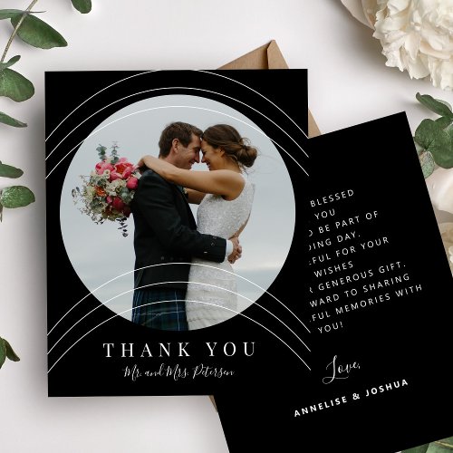 Budget modern elegant photo wedding thank you flye flyer