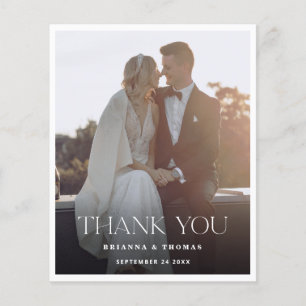 Budget Modern Elegant Photo Wedding Thank You Flyer