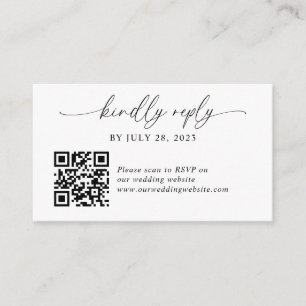 Budget Modern Elegant Script QR Code Wedding Enclosure Card