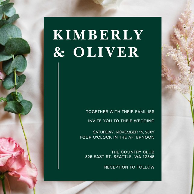 Budget Modern Emerald  Wedding Invitations (Creator Uploaded)