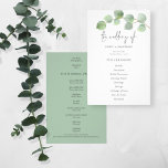 Budget Modern Eucalyptus Wedding Program<br><div class="desc">Modern Eucalyptus Wedding Program. Size 5.5” x 8.5” at a budget price, on an elegant 110 lb LINEN stock – for a luxury feel at great value, this is perfect for programs, as well as invitations and menus etc. This budget size alternative is also available in other paper choices. The...</div>