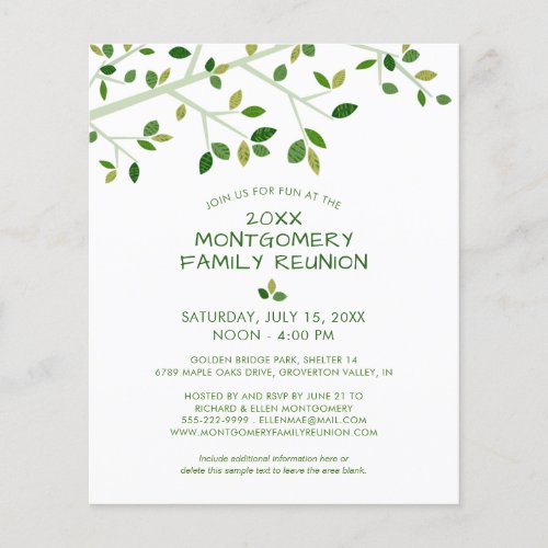 Budget Modern Family Reunion Tree Invitation