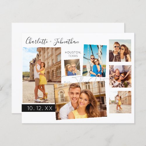 Budget Modern Fun Multi Photo Save the Date Silver