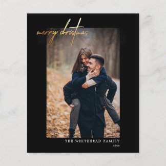 Budget Modern Gold Merry Christmas Black Card Flyer
