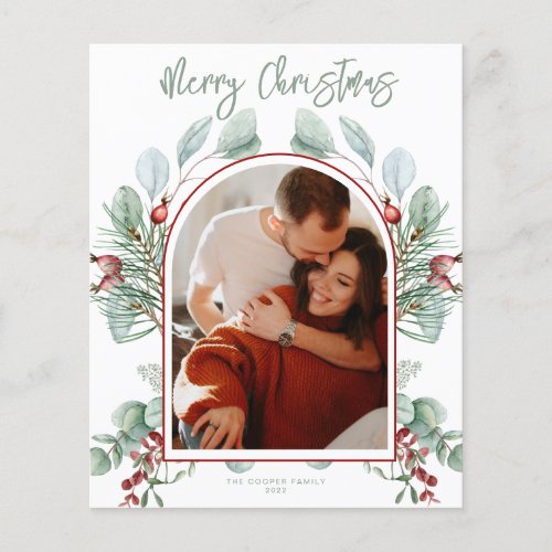 BUDGET Modern Greenery Christmas Card Flyer