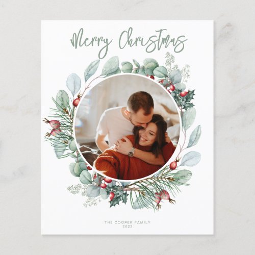 BUDGET Modern Greenery Christmas Card Flyer