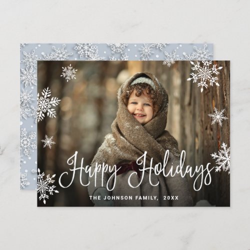 Budget Modern Happy Holiday PHOTO Greeting Card