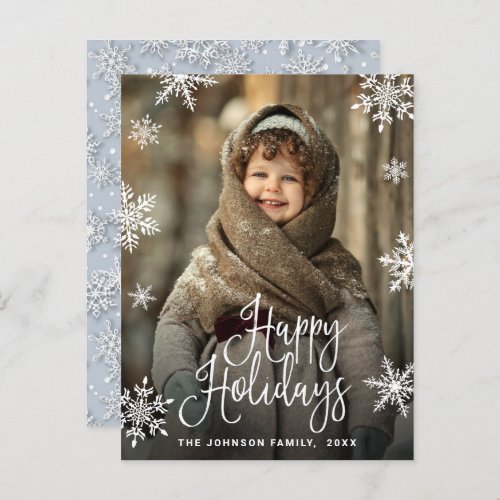 Budget Modern Happy Holidays PHOTO Greeting Card