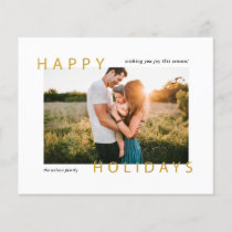 Budget  Modern Happy Holidays Photo Holiday Card