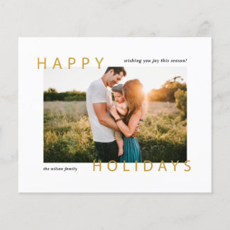 Budget Modern Happy Holidays Photo Holiday Card