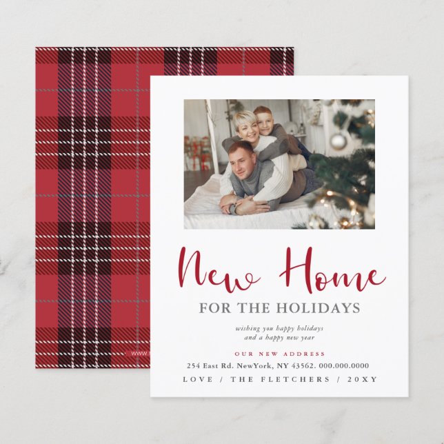 Budget Modern Holidays Photo Moving Holiday Card (Front/Back)