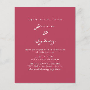 Budget Modern Magenta Script Wedding