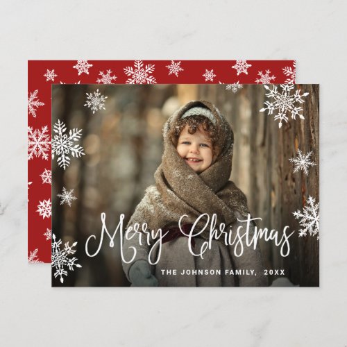 Budget Modern Merry Christmas PHOTO Greeting Card