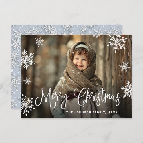 Budget Modern Merry Christmas PHOTO Greeting Card