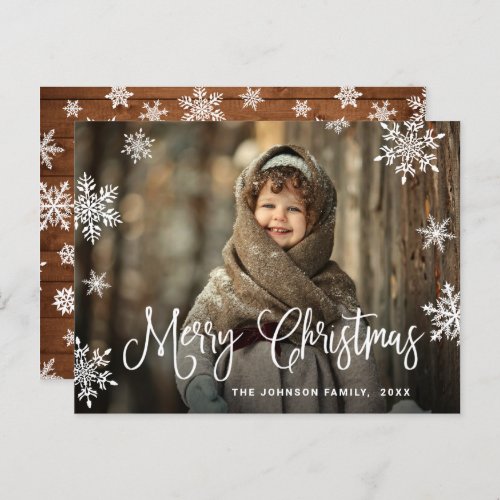 Budget Modern Merry Christmas PHOTO Greeting Card