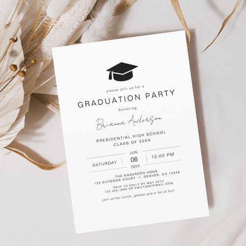 Budget Modern Minimalist Chic Graduation Party