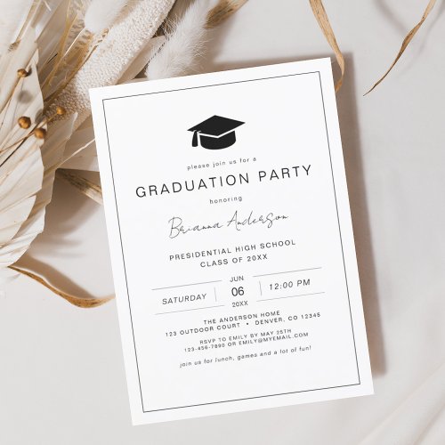 Budget Modern Minimalist Chic Graduation Party