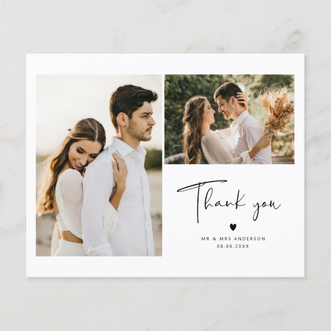 Budget Modern Minimalist Photo Thank You Card Flyer (Front)
