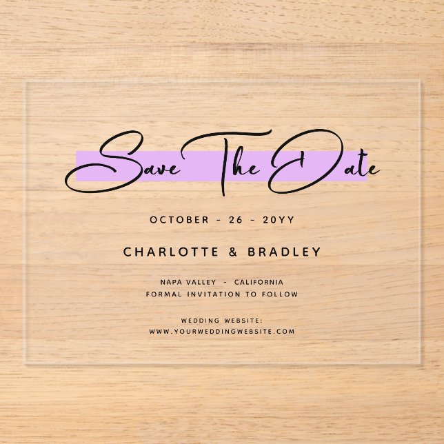 Budget Modern Minimalist Script Save The Date (Front)