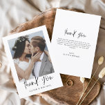 Budget Modern Minimalist Thank You Cards Flyer<br><div class="desc">Budget Wedding Thank You Cards that have a photo on the front and back. The Thank you cards contain a modern hand lettered cursive script typography that are elegant,  simple and modern to use after you wedding day celebration.</div>