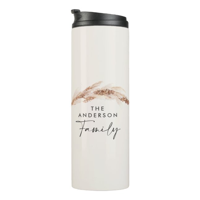 Budget modern natural pampas grass family gift sta thermal tumbler (Rotated Right)