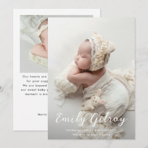Budget Modern Newborn Baby Photo Collage Birth Announcement