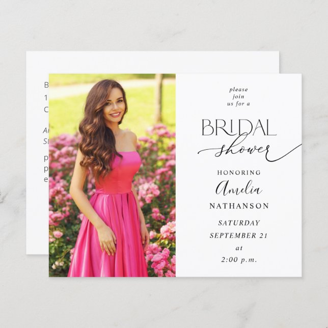 Budget Modern Photo Bridal Shower (Front/Back)