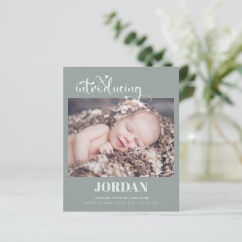 Budget Modern Photo Collage Birth Announcement