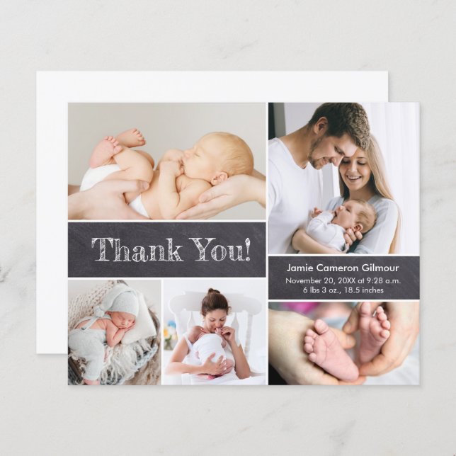 Budget Modern Photo Collage boy baby shower (Front/Back)