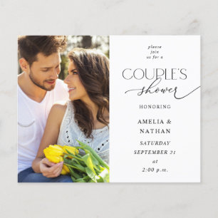 Budget Modern Photo Couple's Shower Flyer