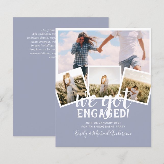 BUDGET Modern PHOTO ENGAGEMENT Announcement (Front/Back)