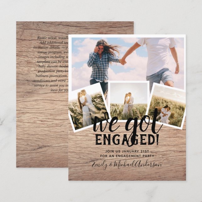BUDGET Modern PHOTO ENGAGEMENT Announcement (Front/Back)