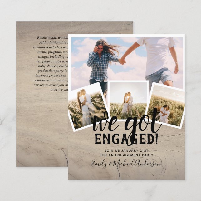 BUDGET Modern PHOTO ENGAGEMENT Announcement (Front/Back)