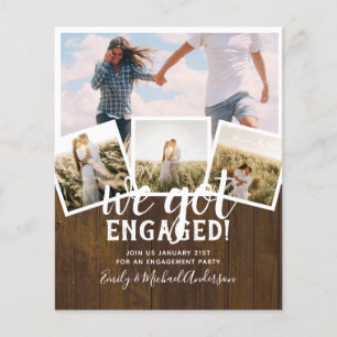 BUDGET Modern PHOTO ENGAGEMENT Announcement Flyer