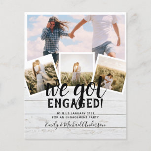 BUDGET Modern PHOTO ENGAGEMENT Announcement Flyer