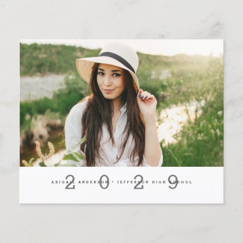 Budget Modern Photo Grad Party Silver Postcard