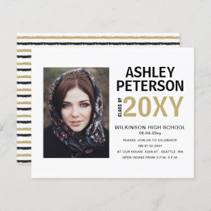 Budget Modern Photo Graduation Announcement