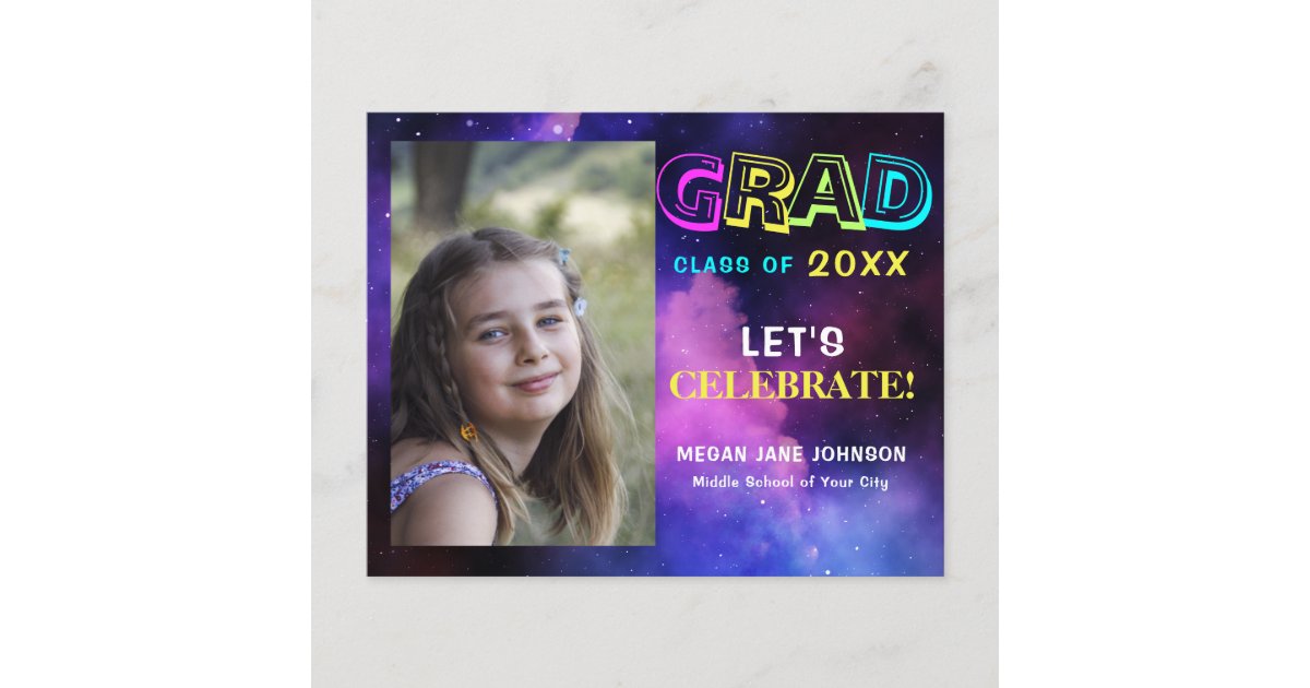 Budget modern photo graduation party invitation | Zazzle