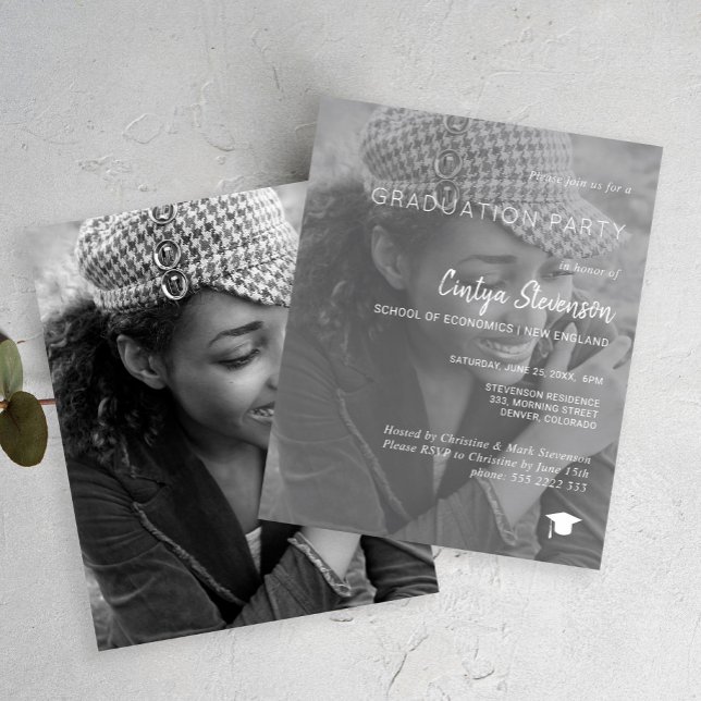 Budget modern photo graduation party invitation (Creator Uploaded)