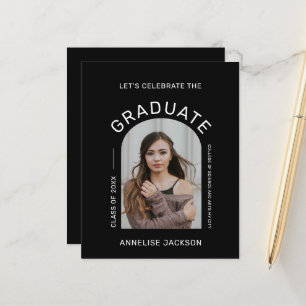 Budget modern photo graduation party invitation