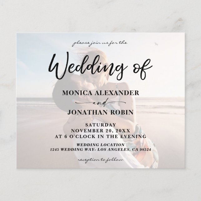 Budget Modern Photo Horizontal 2 Wedding Flyer (Front)