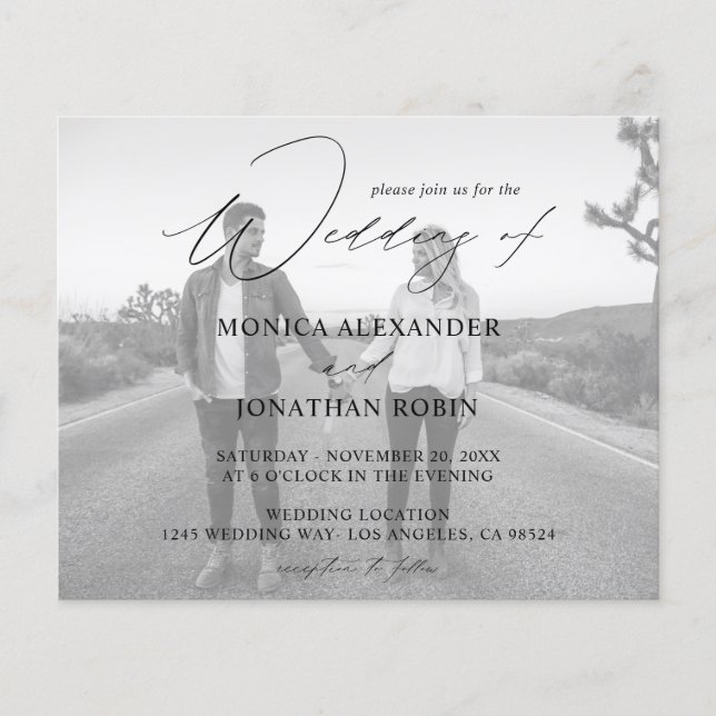 Budget Modern Photo Horizontal 4 B&W Wedding Flyer (Front)