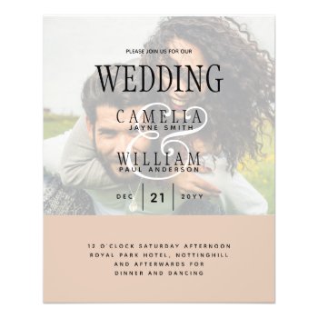 BUDGET Modern Photo Overlay All-in1 Wedding Invite Flyer
