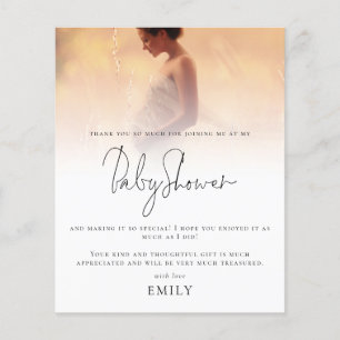 Budget Modern Photo Overlay Baby Shower Thank You