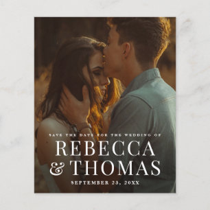 Budget Modern Photo Overlay Wedding Save the Date Flyer