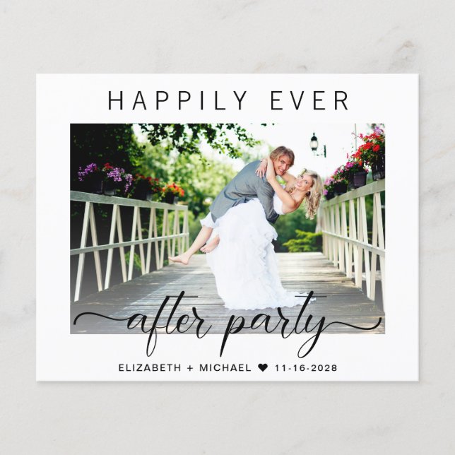 Budget Modern Photo QR Code Wedding Reception (Front)