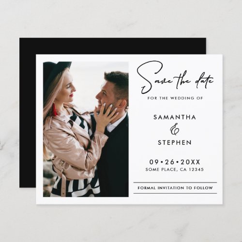 Budget Modern Photo Save The Date Card