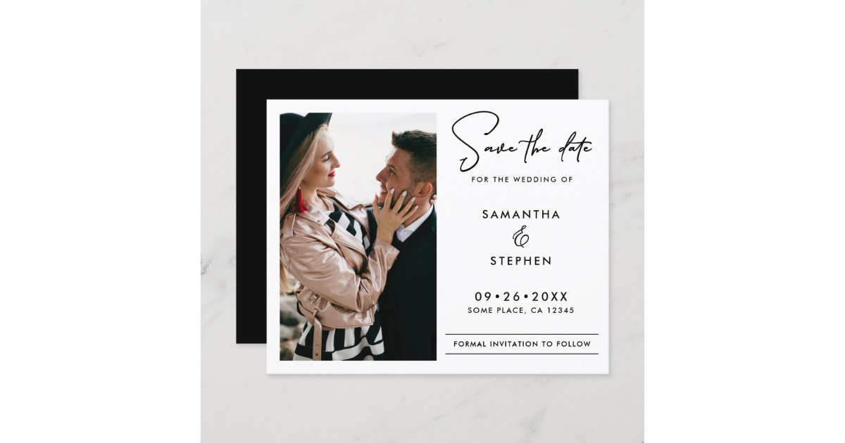 Budget Modern Photo Save The Date Card | Zazzle